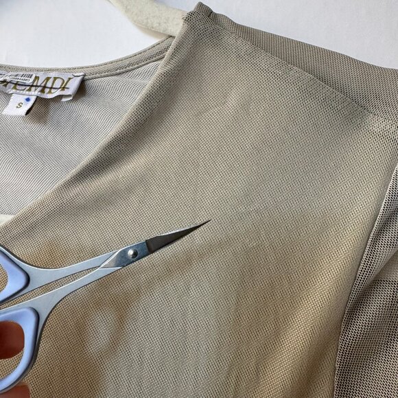 Saemdi Mesh Maxi Long Sleeve Dress Green Small - Picture 11 of 17